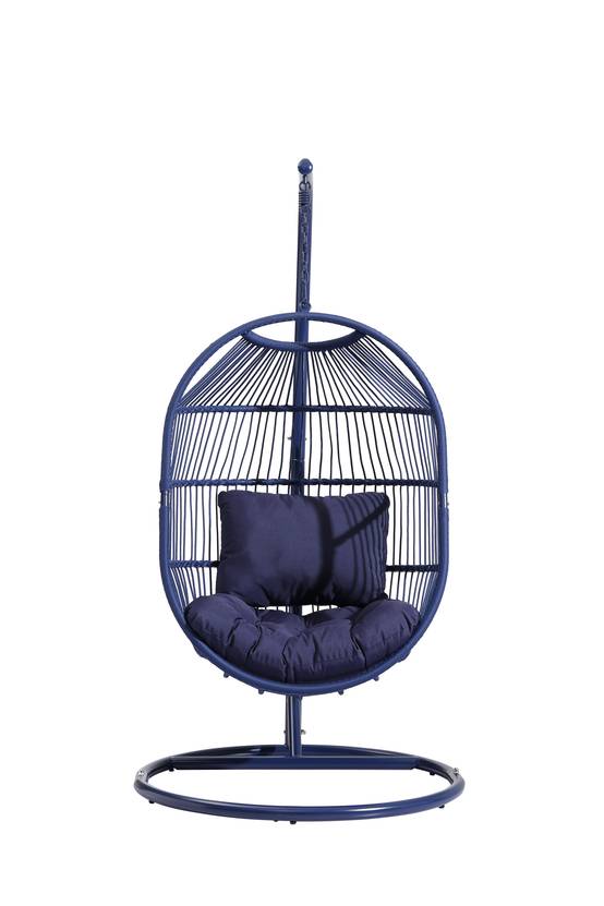 Ecloz - Fauteuil oeuf suspendu de jardin acier cordage bleu Poket ECLOZ - Image 2
