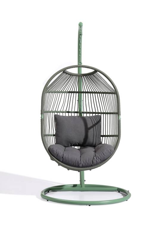 Ecloz - Fauteuil oeuf suspendu de jardin acier cordage kaki Poket ECLOZ - Image 2