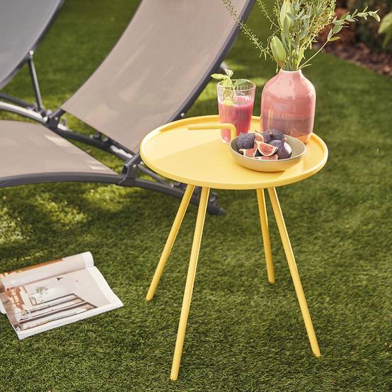 Ecloz - Table d'appoint Jaune Ø.42 x H.55 cm - Image 3