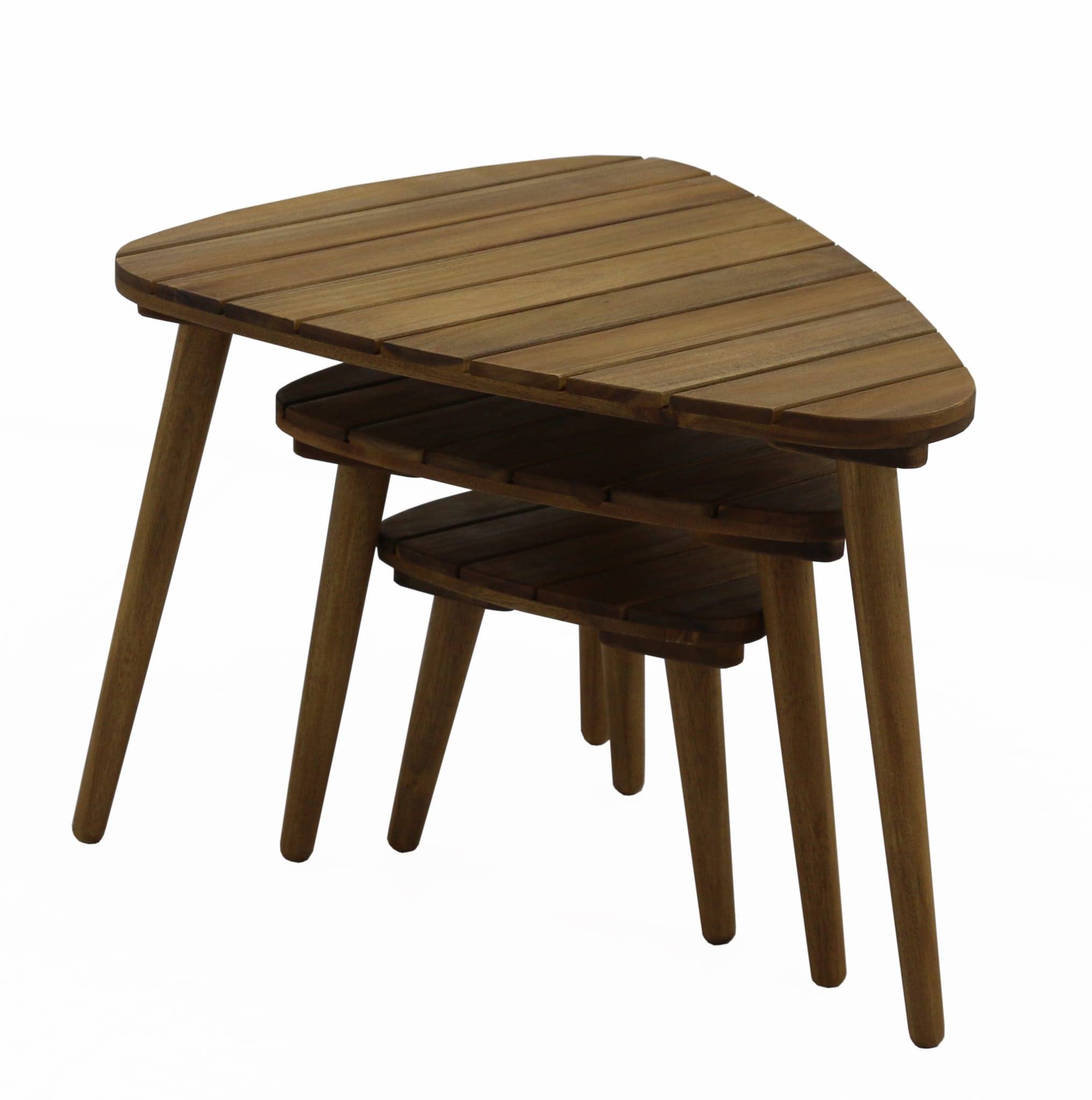 Ecloz - Lot 3 tables basses de jardin gigogne bois Cigogne ECLOZ - Image 7