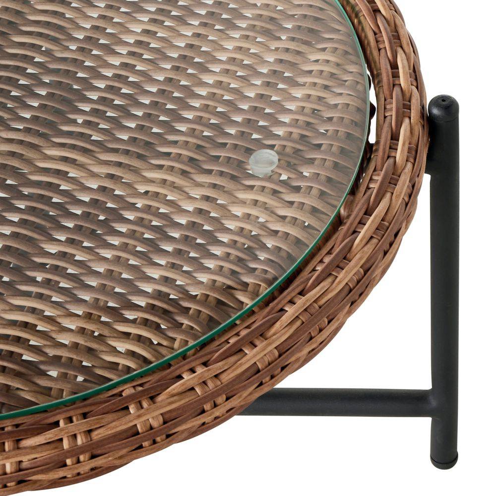 Sans Marque - Table basse de jardin pliante résine alu Ø.120cm Sixte ECLOZ - Image 2