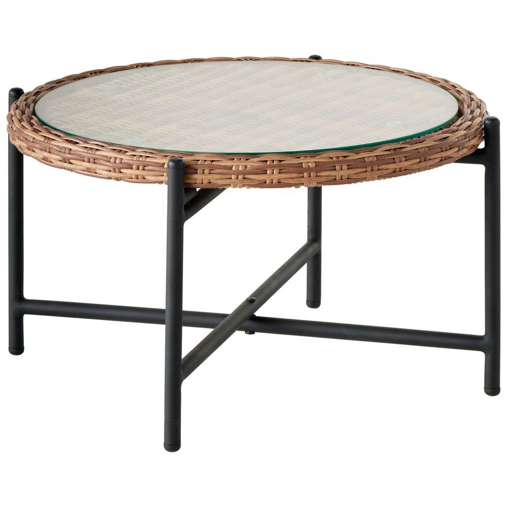 Sans Marque - Table basse de jardin pliante résine alu Ø.120cm Sixte ECLOZ
