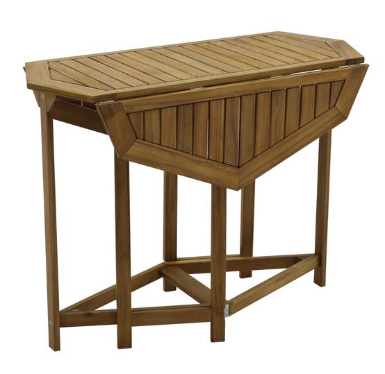 Ecloz - Table de jardin hexagonale pliable acacia 4 personnes Sunny ECLOZ - Image 5