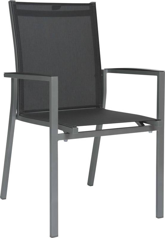 Fauteuil Levanto Aluminium Graphite Textilène Gris Argent - Image 1