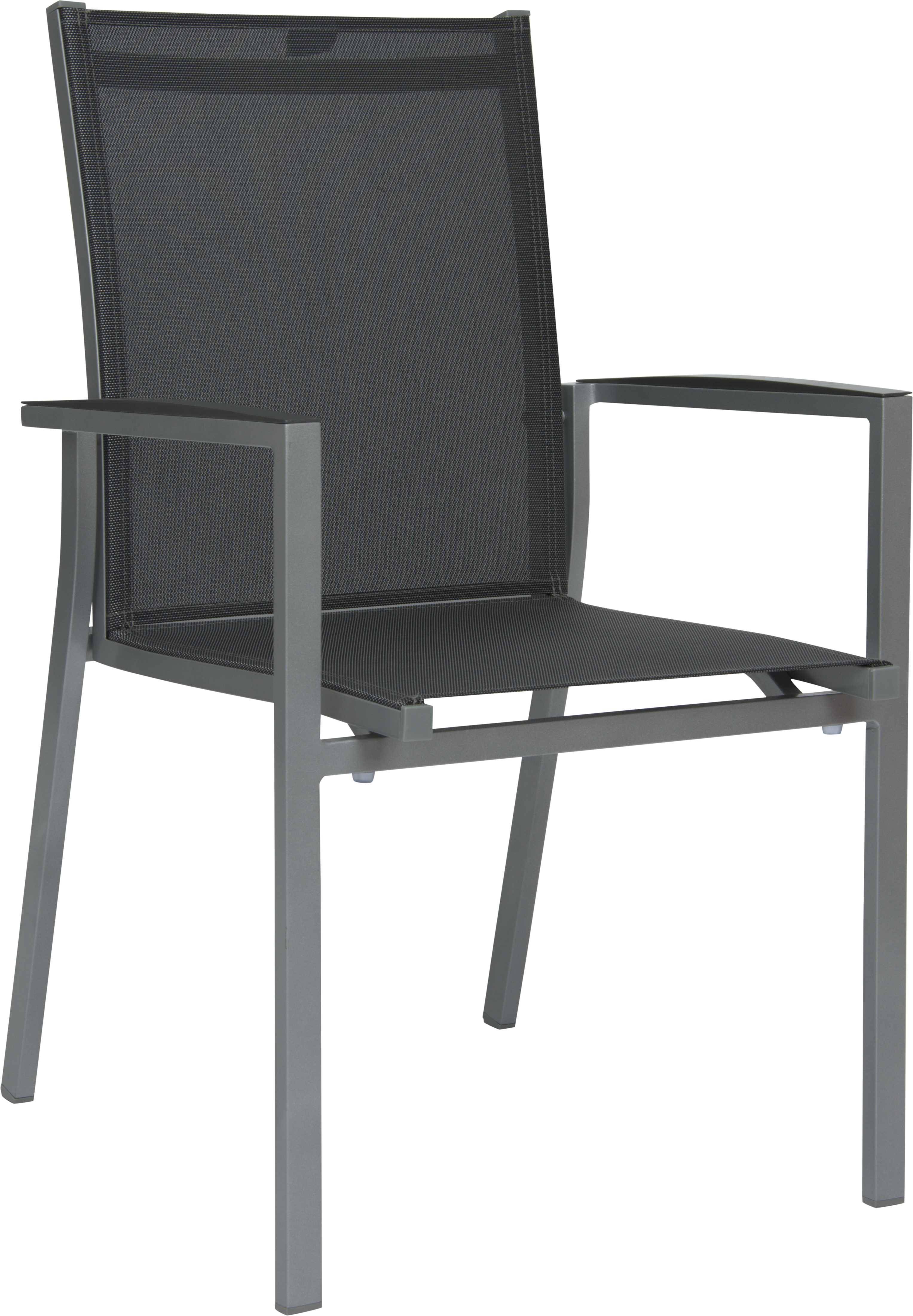 Fauteuil Levanto Aluminium Graphite Textilène Gris Argent - Imagen 1