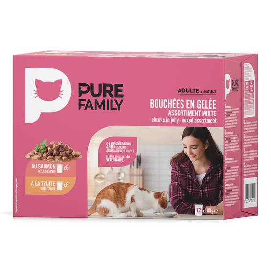 Pure Family - Bouchées en gelée chat mixtes 12 x 100 g - PURE FAMILY - Image 7