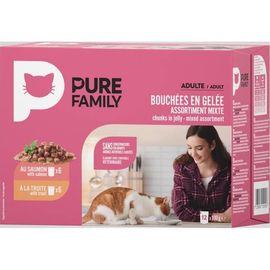 Pure Family - Bouchées en gelée chat mixtes 12x100g - Pure Family - Image 2