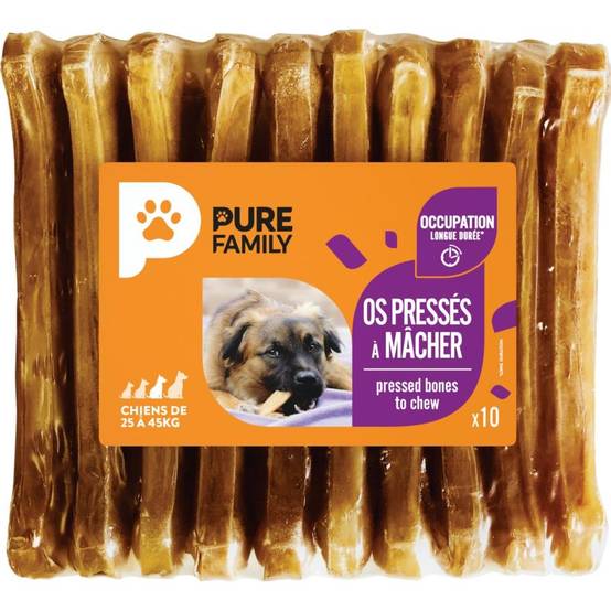 Pure Family - Os pressés à mâcher pour chien de grande taille x10 - Pure Family - Image 1