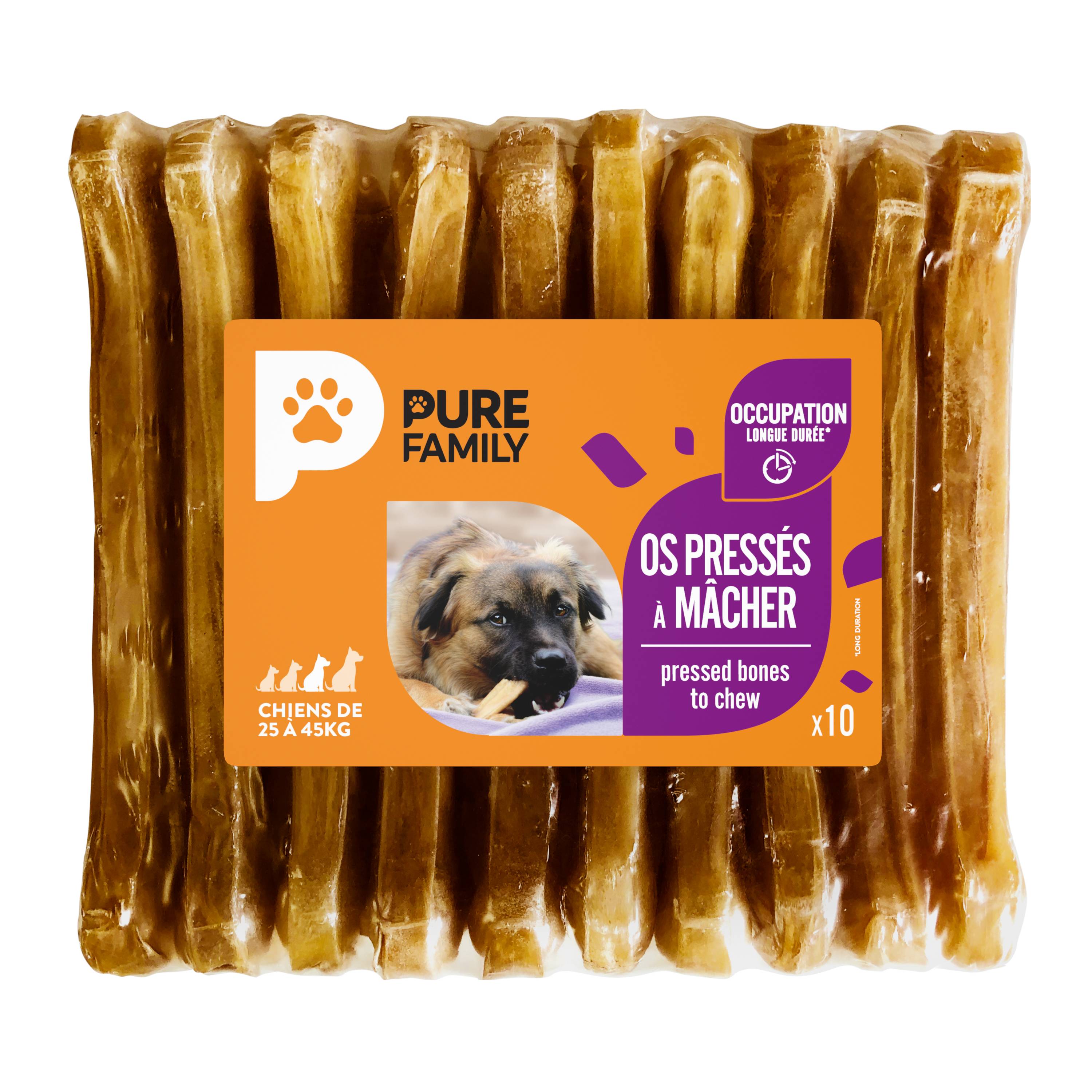 Pure Family - Os pressés à mâcher pour chien de grande taille x10 - Pure Family - Image 3
