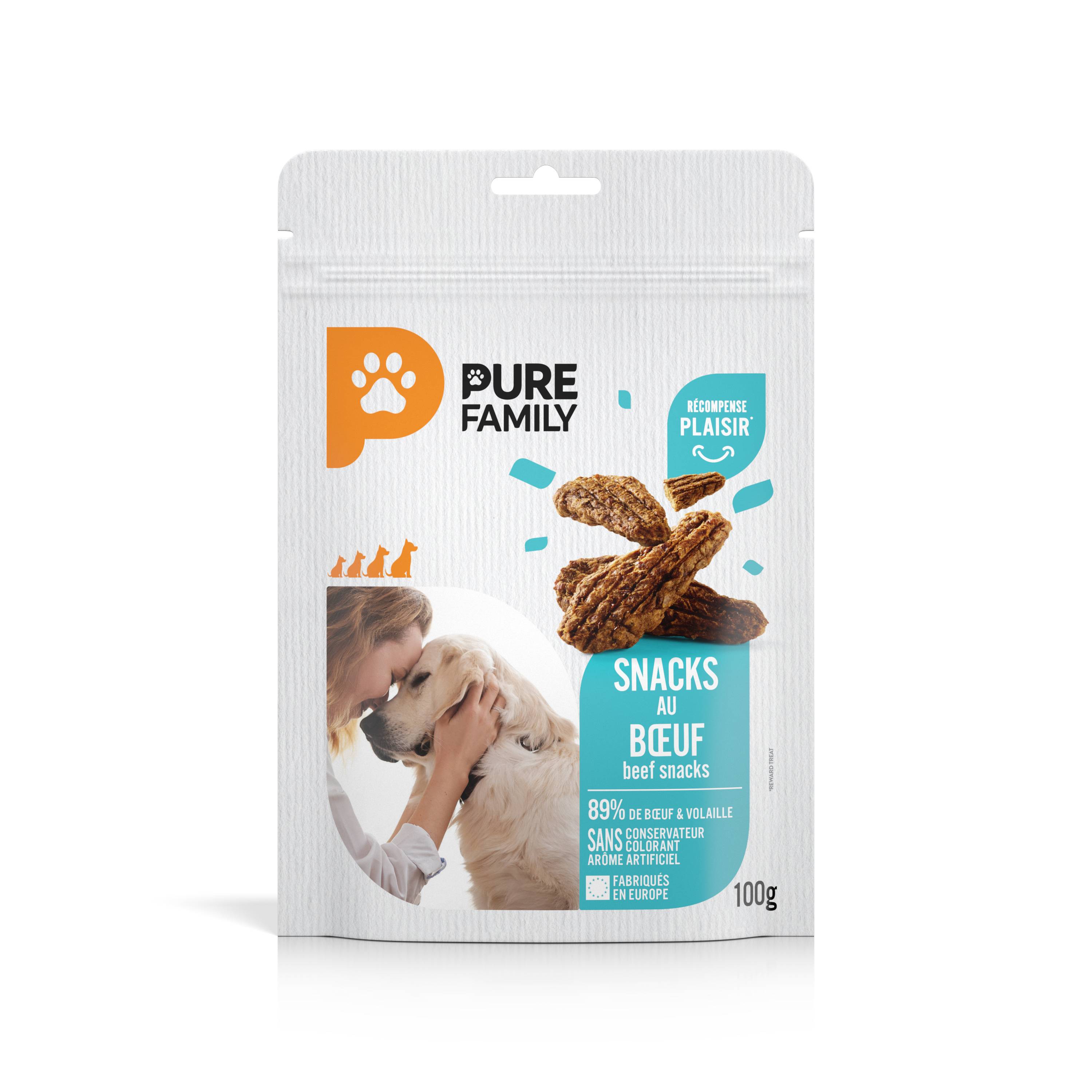 Pure Family - Snacks au boeuf pour chien 100g - Pure Family