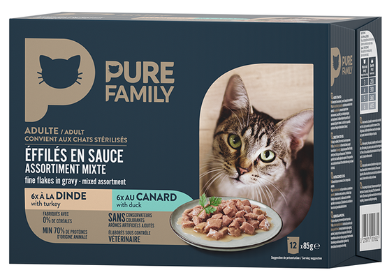 Pure Family - Effilés en sauce chat dinde/canard 12 x 85 g - PURE FAMILY - Image 2