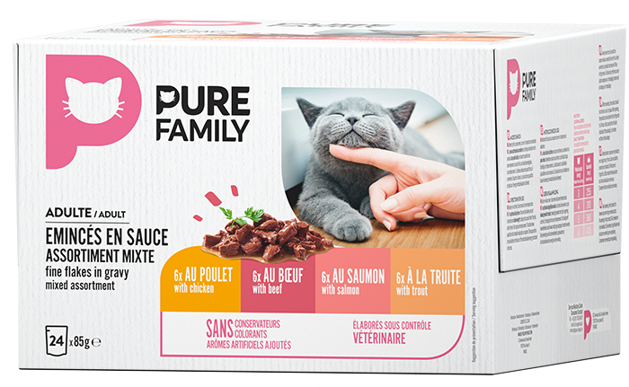 Pure Family - Emincés en sauce chat mixtes 24x85g - PURE FAMILY - Imagen 6