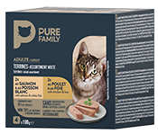 Pure Family - Terrines chat mixte sans céréales 4 x 100 g - PURE FAMILY - Imagen 2