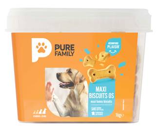 Pure Family - Maxi biscuits os pour chien grande taille 1kg - Pure Family