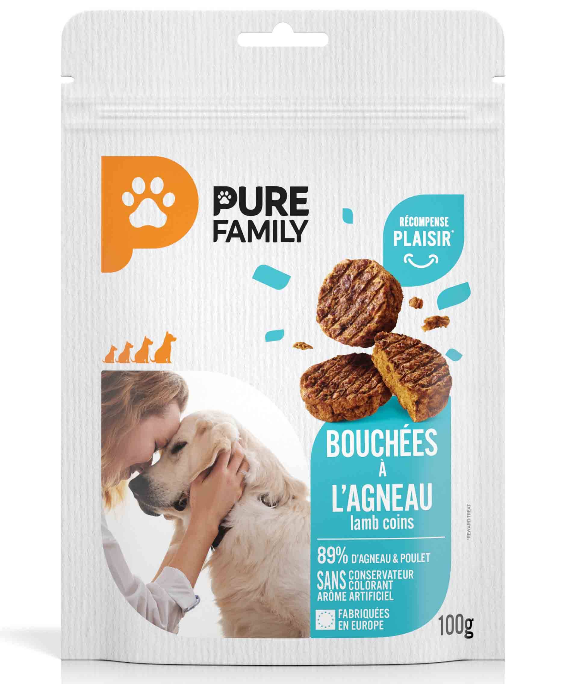 Pure Family - Bouchées agneau pour chien 100g - Pure Family