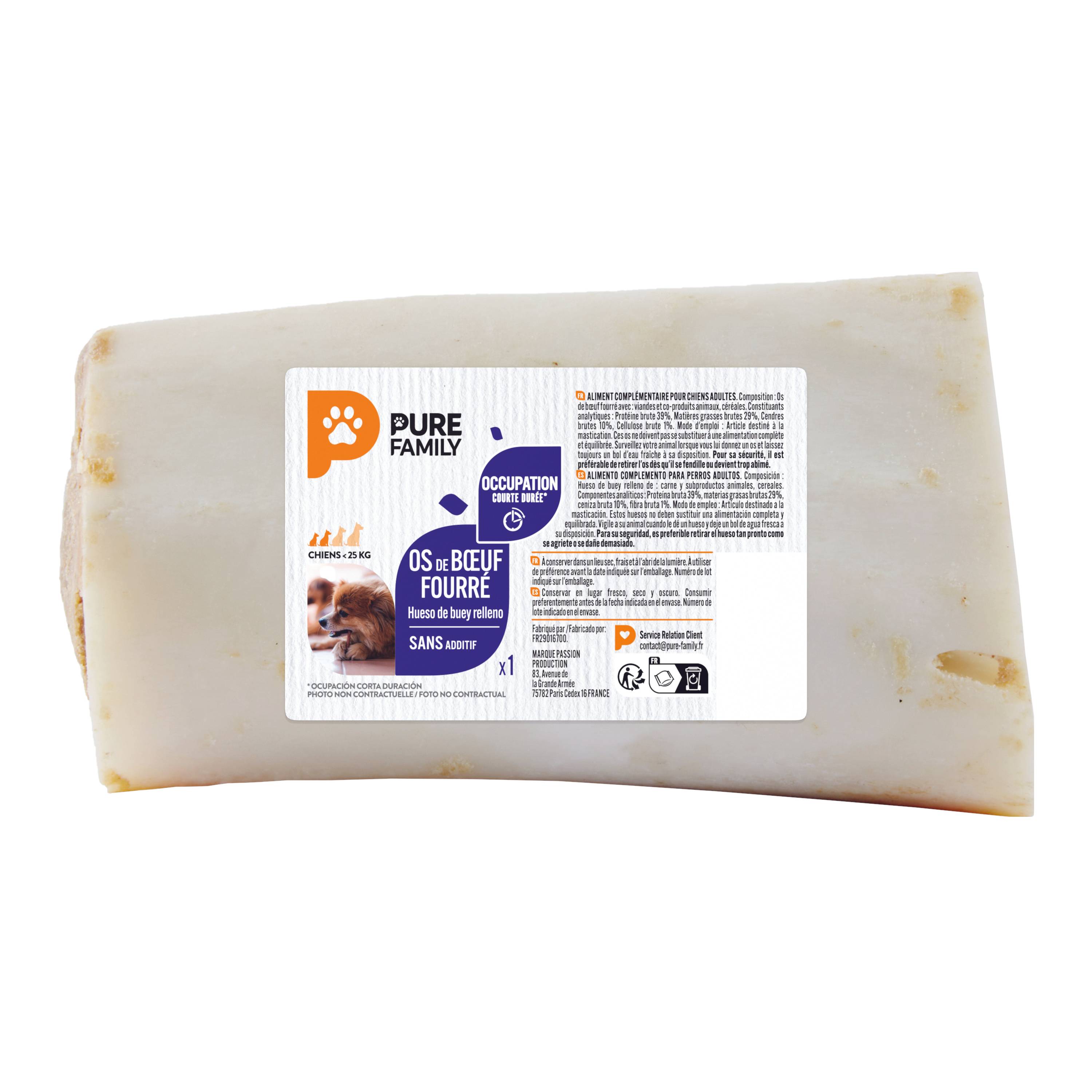Pure Family - Os de bœuf fourré pour chien x1 - Pure Family - Image 1