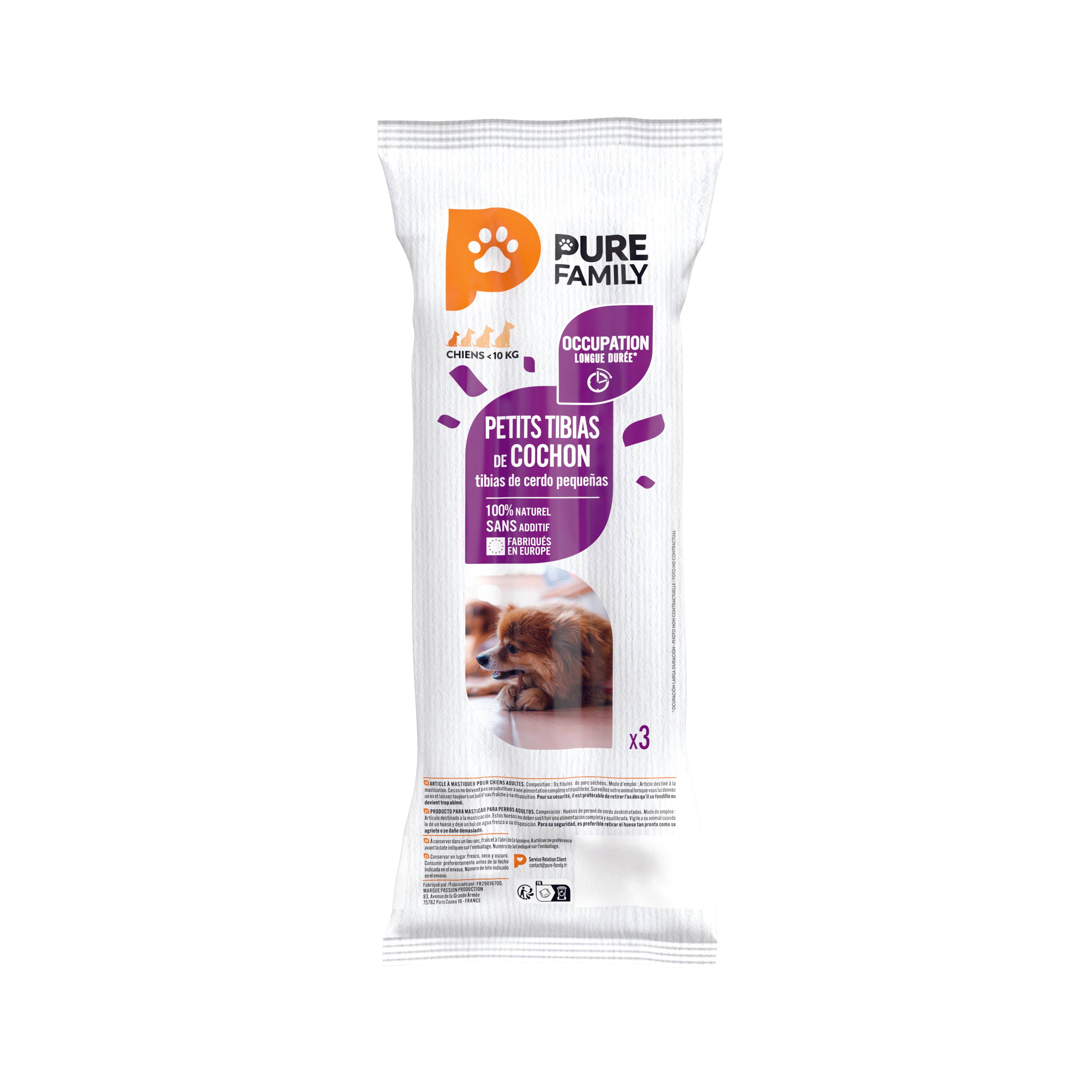 Pure Family - Friandises petits tibias de cochon pour chien x3 - Pure Family - Imagen 2
