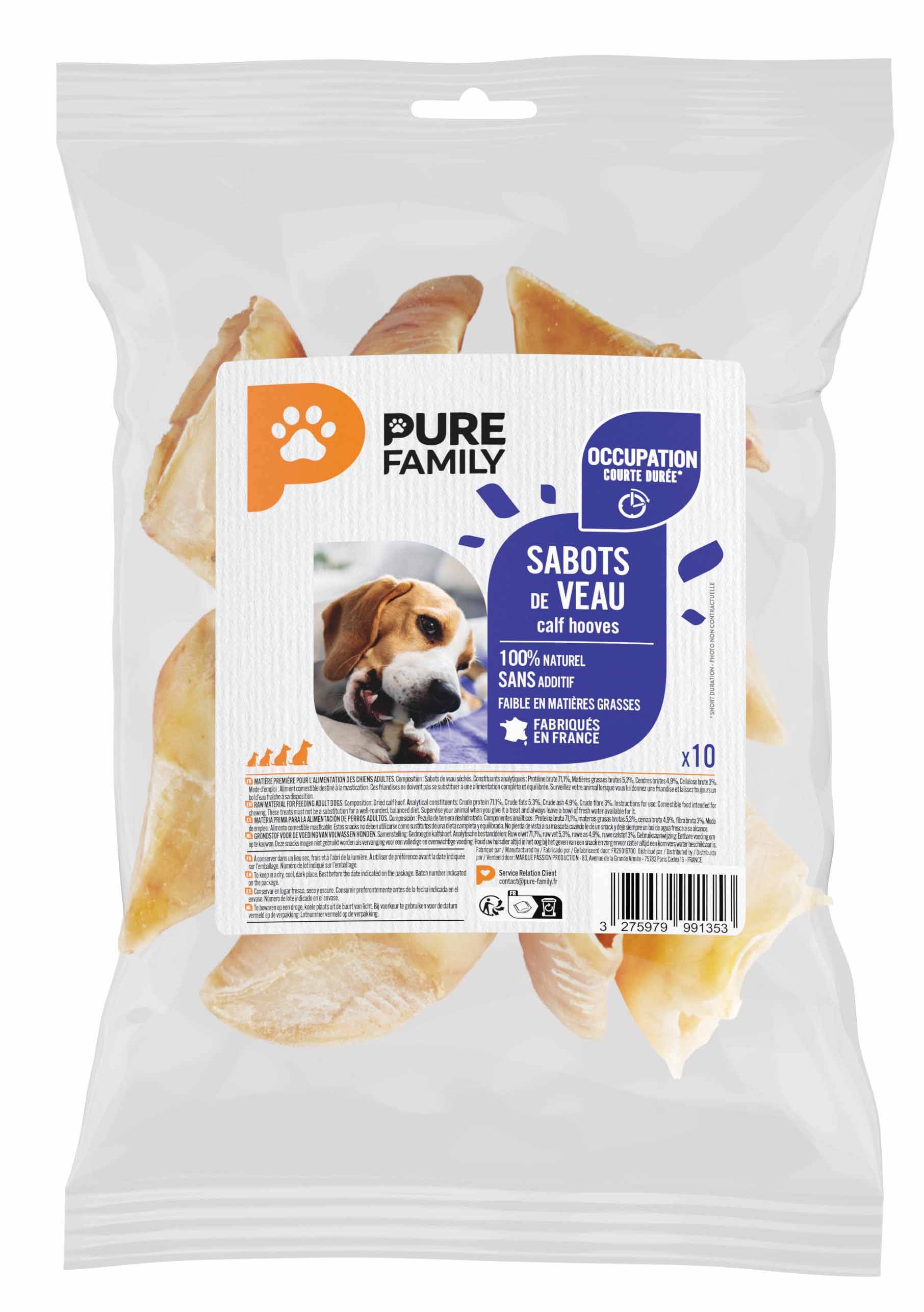 Pure Family - Sabots de veau pour chien x10 - Pure Family