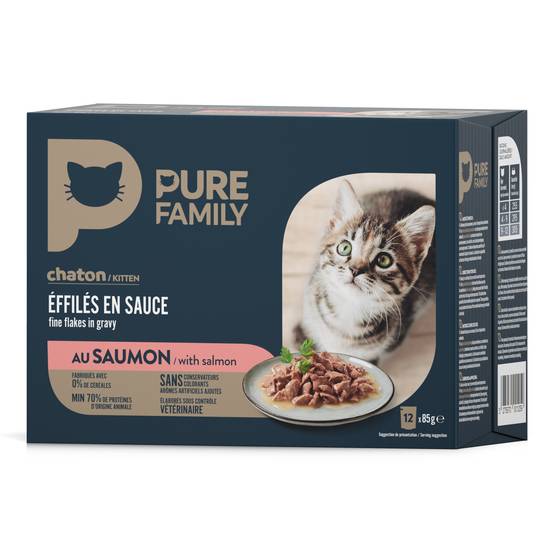 Pure Family - Effilés en sauce chaton au saumon 12 x 85 g - PURE FAMILY - Image 8
