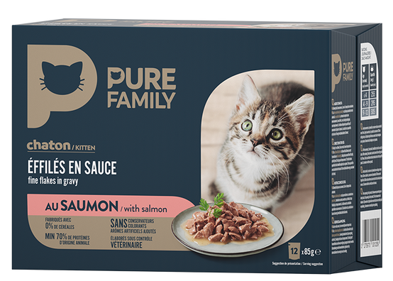 Pure Family - Effilés en sauce chaton au saumon 12 x 85 g - PURE FAMILY - Image 6