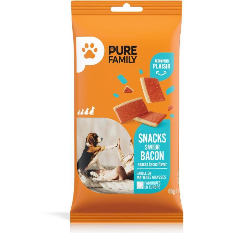 Pure - Snacks au bacon pour chien 85g - Pure Family - Imagen 1