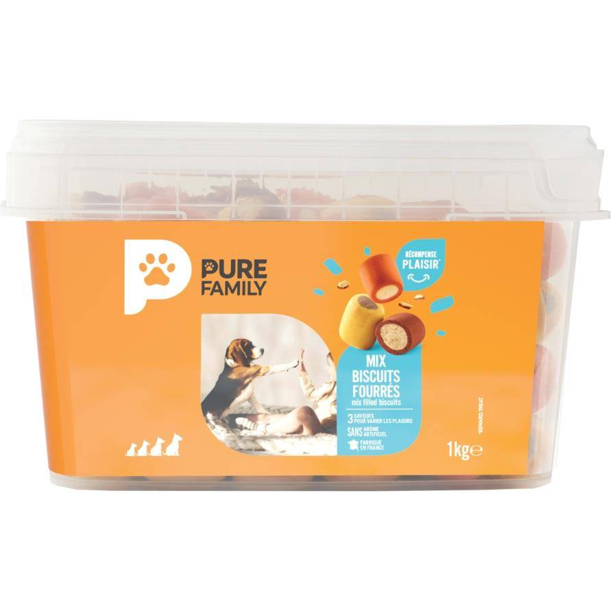 Pure Family - Mix biscuits fourrés pour chien 1kg - Pure Family - Image 1
