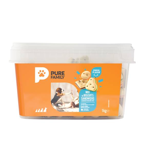 Pure Family - Mix biscuits sandwichs pour chien 1kg - Pure Family