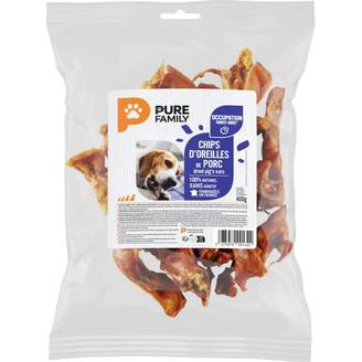 Pure Family - Chips oreilles porc à mâcher pour chien 400g - Pure Family