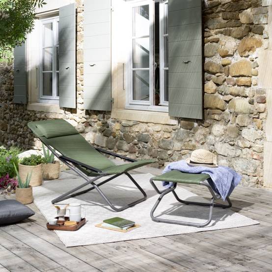Lafuma-Mobilier - Tabouret Repose-Pieds Vert Olive - LAFUMA - Image 4