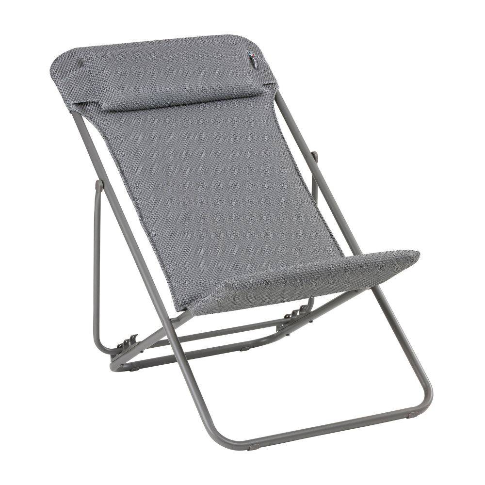 Lafuma-Mobilier - Maxi Transat Plus de jardin acier Be Comfort silver Lafuma Mobilier - Image 2