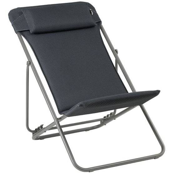 Lafuma-Mobilier - Maxi Transat Plus de jardin acier Be Comfort dark grey Lafuma Mobilier - Image 5