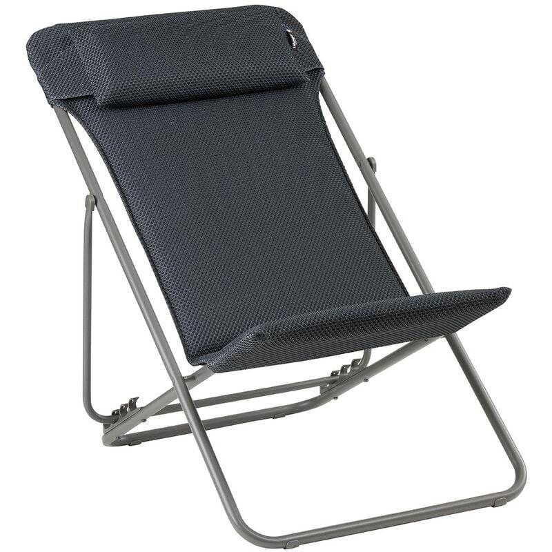 Lafuma-Mobilier - Maxi Transat Plus de jardin acier Be Comfort dark grey Lafuma Mobilier - Image 5