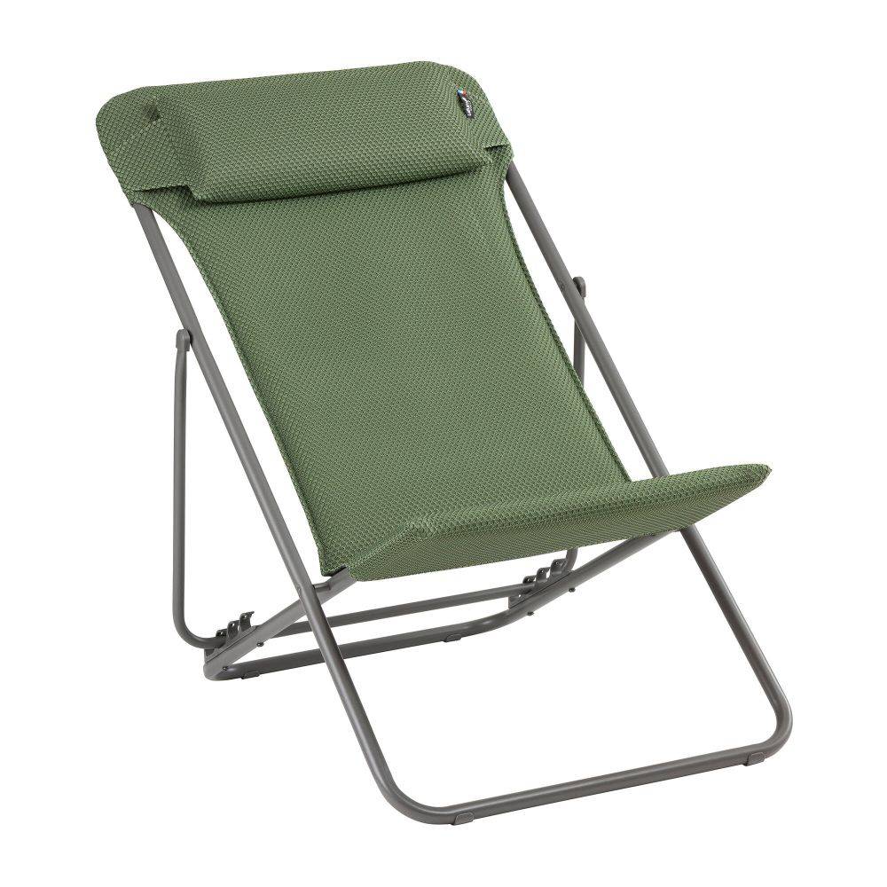 Lafuma-Mobilier - Maxi Transat Plus de jardin acier Be Comfort olive Lafuma Mobilier - Image 2