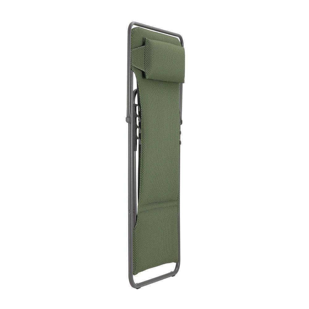 Lafuma-Mobilier - Maxi Transat Plus de jardin acier Be Comfort olive Lafuma Mobilier