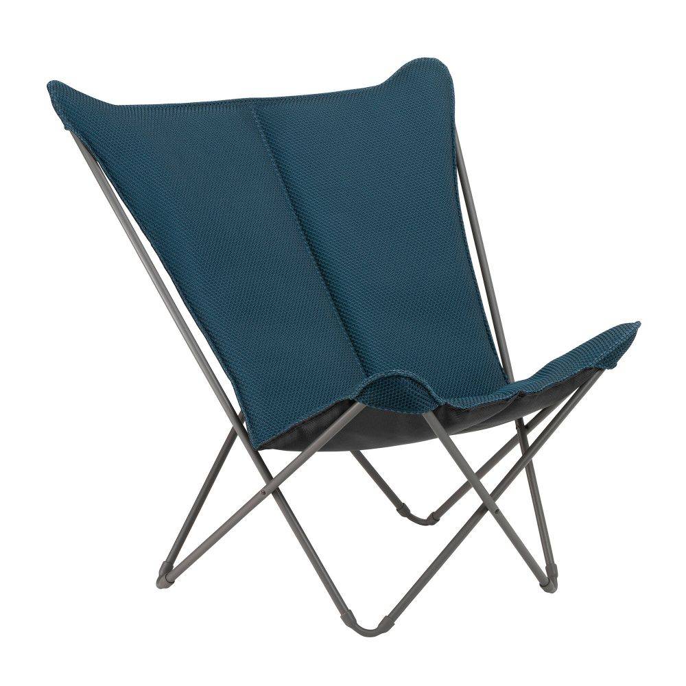 Lafuma-Mobilier - Fauteuil de jardin pliant acier bleu encre Pop Up Be Comfort XL Lafuma Mobilier - Image 1