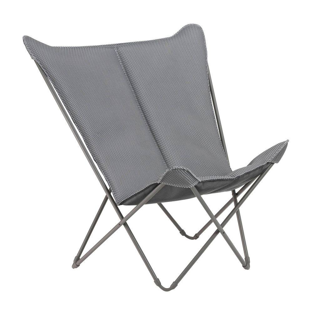 Lafuma-Mobilier - Fauteuil de jardin pliant acier silver Pop Up Be Comfort XL Lafuma Mobilier - Image 1