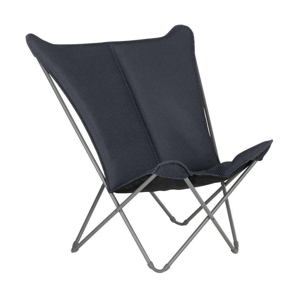 Lafuma-Mobilier - Fauteuil de jardin pliant acier dark grey Pop Up Be Comfort XL Lafuma Mobilier - Image 1