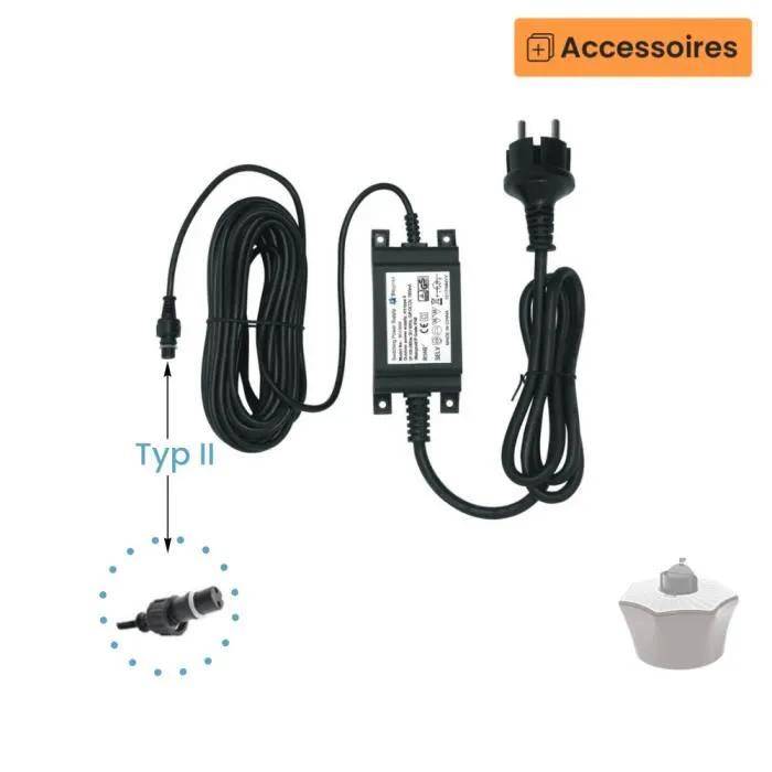 Chargeur d'alimentation extérieur 12V noir L.16 x l.14 x H.3,5 cm - Biogents