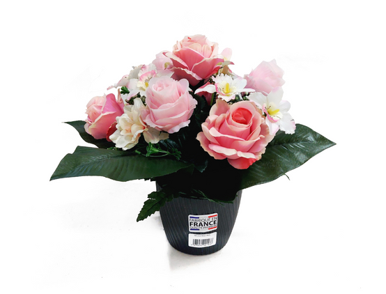 Marque Blanche et Economique - Pot de roses et camélias Ø.30 cm x H.26 cm