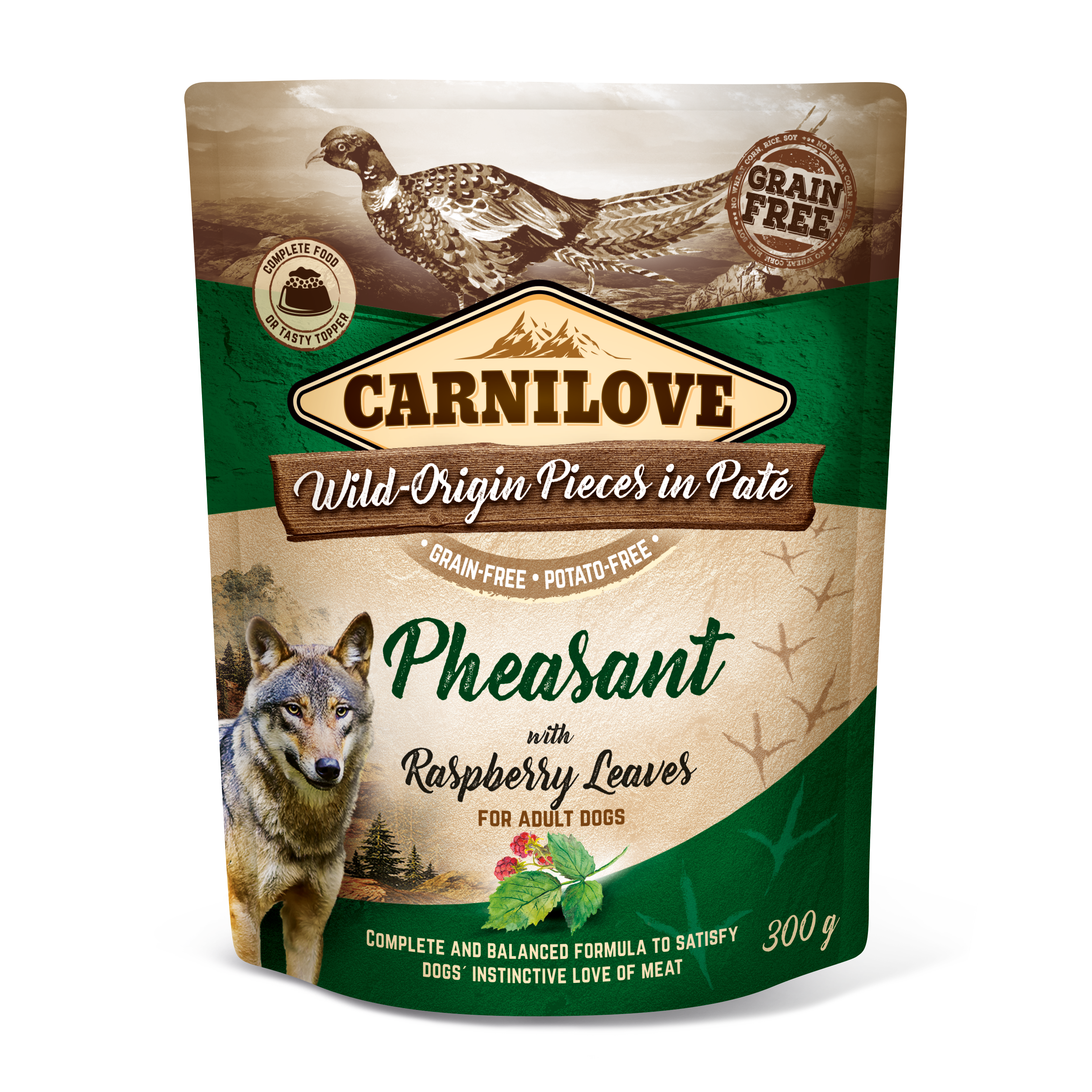 Carnilove - Paté perro adulto faisán y hojas de frambuesa - bolsa de 300 g - CARNILOVE - Imagen 1