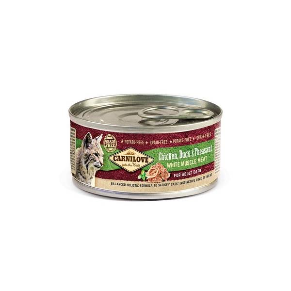 Carnilove - Paté con salsa para gato adulto con pollo y pato y faisán - lata 100 gr - CARNILOVE - Imagen 4