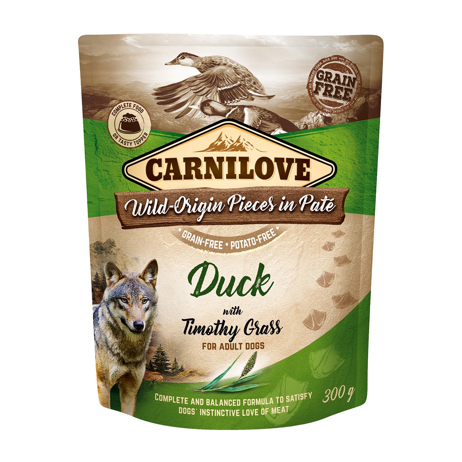 Carnilove - Paté con salsa para perro adulto de cualquier tamaño con pato y fleole - bolsa de 300 gr - CARNILOVE - Imagen 1