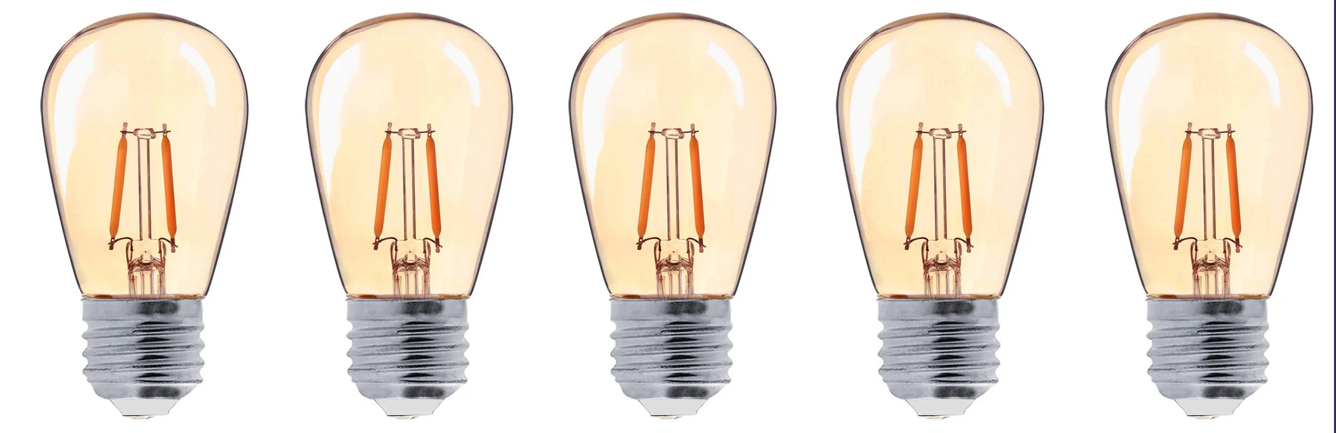 Lot de 5 ampoules Party Bulb Filament LED aluminium blanc E27 - - Image 1