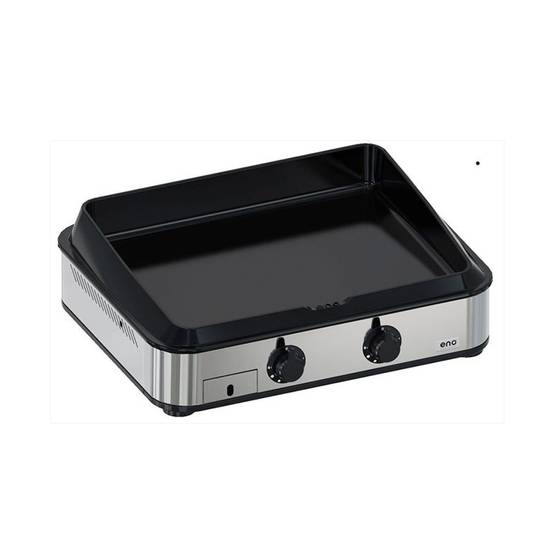 Eno - Plancha gaz 2 feux fonte émaillée inox capot Enosign 65 Eno - Image 1
