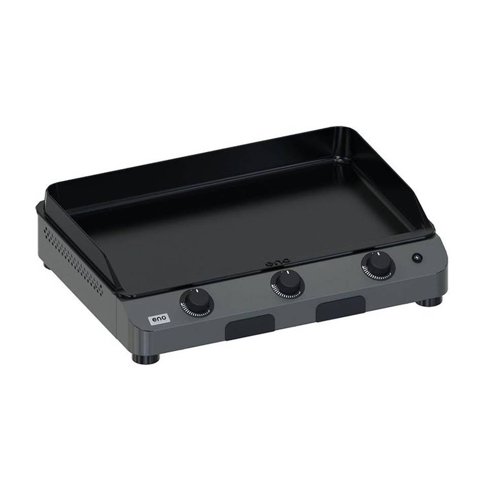 Eno - Plancha gaz 3 feux fonte émaillée inox gris Initial 65 Eno