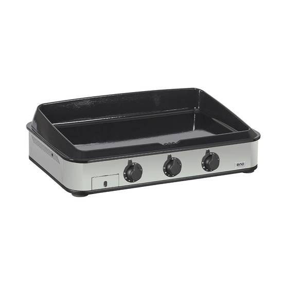 Eno - Plancha gaz 3 feux fonte émaillée inox gris Enosign 80 Eno - Image 2