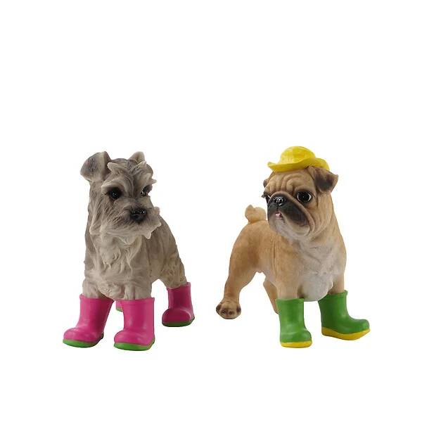 Chien en polyresine avec bottes 23x15x24 cm - CIDDECO - Image 2