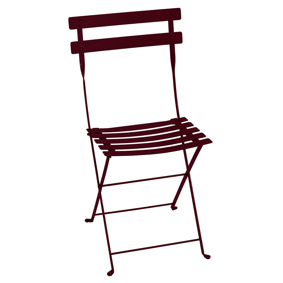 Fermob - Chaise de jardin pliante acier cerise noire Bistro Fermob - Image 1