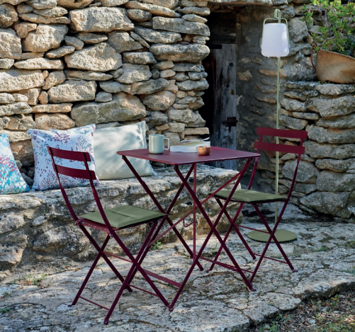 Fermob - Chaise de jardin pliante acier cerise noire Bistro Fermob - Image 5