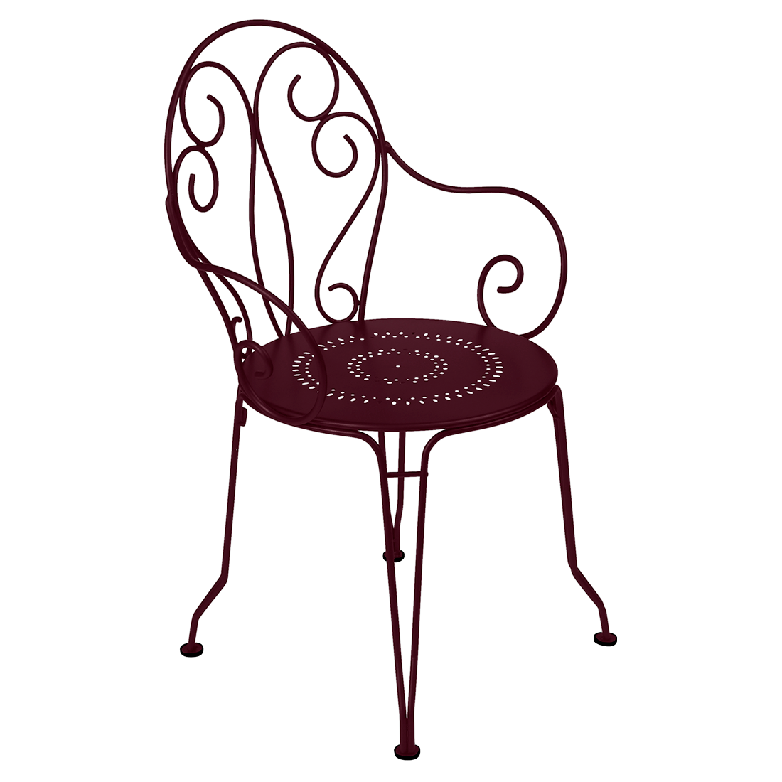Fermob - Fauteuil de jardin acier cerise noire Montmartre Fermob